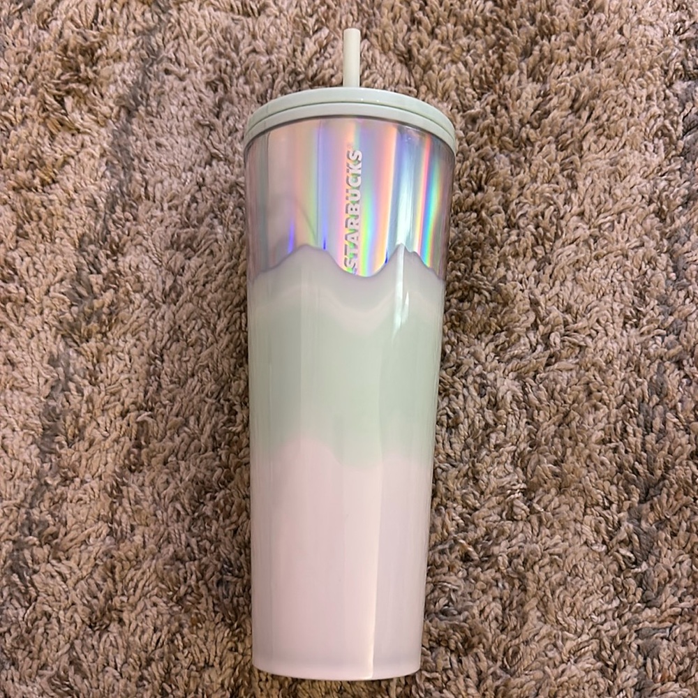 Starbucks 2021 Holiday collection holographic mint tumbler